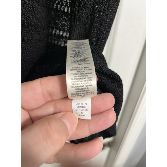 Travelers Chicos Sz Large Black Loose Knit‎ Top Fishnet Whimsigoth Linen Blend - Picture 6 of 9